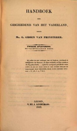 Handboek der Geschiedenis van het Vaderland, 2