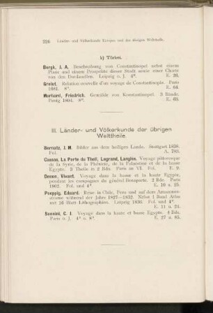 III. Die übrigen Welttheile.