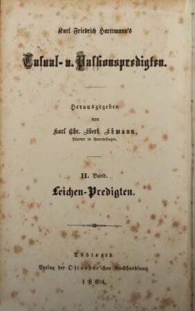 Karl Friedrich Harttmanns Casual- und Passionspredigten, 2
