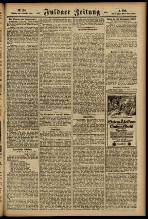 Zweite Ausgabe vom Samstag, den 09. Dezember 1916.