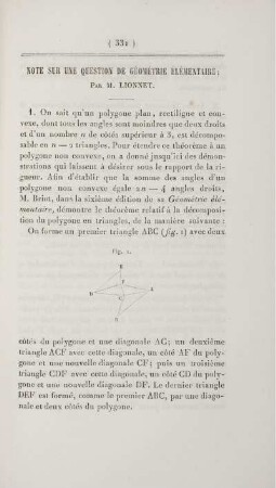 Note sur une question de gémétrie élémentaire.