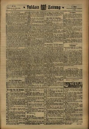 Zweite Ausgabe vom Montag, den 27. Februar 1911.