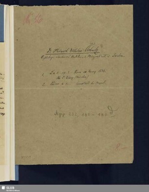Nr. 180-180d. Schulz, Heinrich Wilhelm