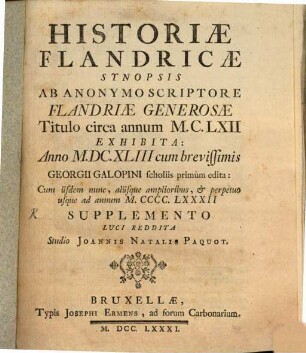 Historiae Flandricae synopsis