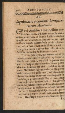 XX. Significatio examinis beneficariorum Academiae.
