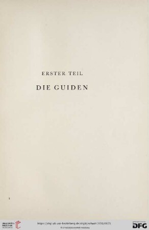 Erster Teil. Die Guiden