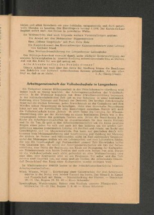 Arbeitsgemeinschaft der Volkshochschule in Lagenhorn