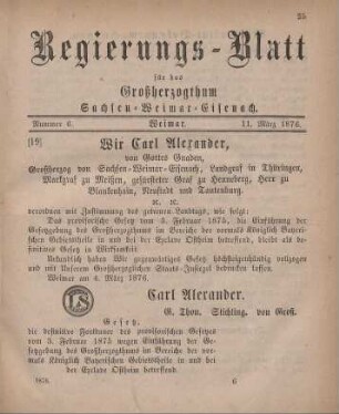 Nr. 6 : 11. März 1876