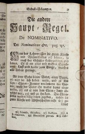 Die andere Haupt-Regel. De Nominativo.