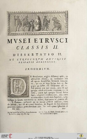 Musei Etrusci Classis II. Dissertatio II. De etruscorum antiquis privatis aedificiis