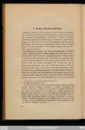I. Neuere Quellenschriften.