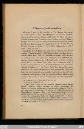 I. Neuere Quellenschriften.