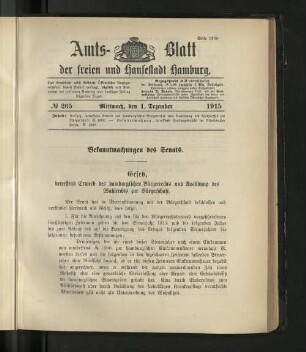 No. 265, 1. Dezember 1915