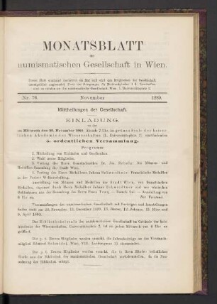 Nr. 76. November 1889