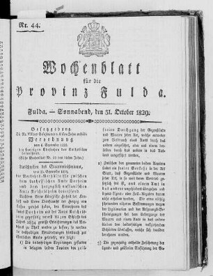 Nr. 44, Ausgabe vom 31. Oktober 1829