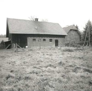 Altzauche. Forsthaus "Schützenhaus" (um 1900). Feldseite der Stallscheune