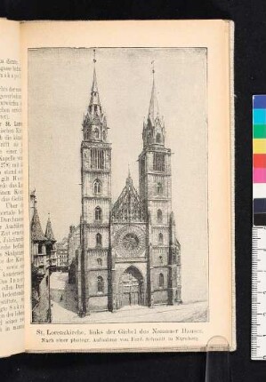 St. Lorenzkirche, links der Giebel des Nassauer Hauses. Nach einer photogr. Aufnahme von Ferd. Schmidt in Nürnberg.