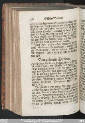 Von gifftigen Wunden.