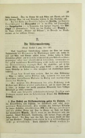 II. Die Völkerwanderung