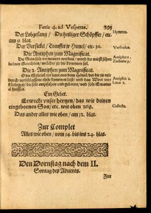 Den Dornstag nach dem II. Sontag des Advents.