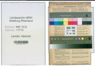 Entnazifizierung Heinrich Lenzen , geb. 17.01.1912 (Landwirt)
