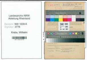 Entnazifizierung Wilhelm Krebs , geb. 24.12.1891 (Angestellter)