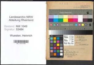 Entnazifizierung Heinrich Wuesten , geb. 15.03.1901 (Buchpruefer)