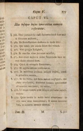 177-191, Caput VI. Alia insuper hujus ignorantiae exempla referuntur.