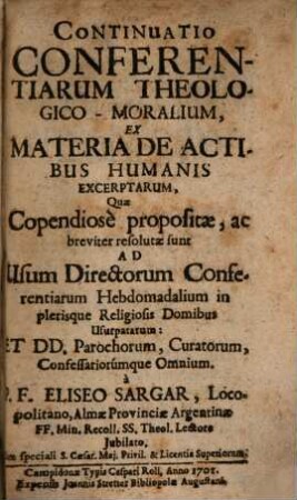 Continuatio Conferentiarum theologico-moralium