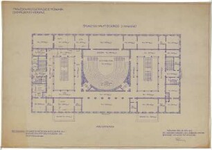 Troost, Paul Ludwig; München, Arcisstr. 12; Führerbau der NSDAP - Hauptgeschoss (Grundriss 1. OG)