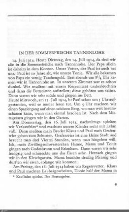 In der Sommerfrische Tannenlohe