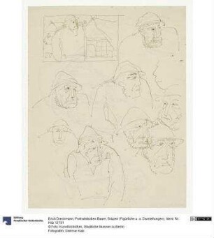 Portraitstudien Bauer, Skizzen (Figürliche Darstellungen)
