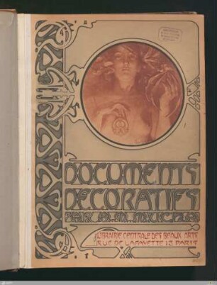 Documents décoratifs : panneaux décoratifs, études et applications de fleurs, papiers peints, frises, vitraux, orfévrerie, etc., etc.