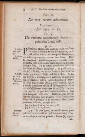 Pars II. De jure rerum aduentitio. [...]