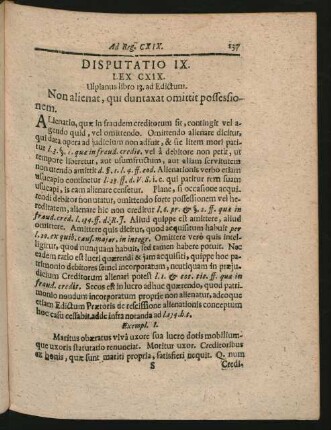 Disputatio IX. Lex CXIX. - CXXXII.