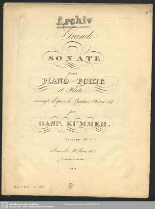 Grande Sonate pour Piano-Forte et Flûte : Op. 54