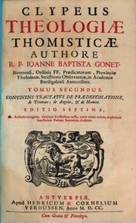 Clypeus theologiae Thomisticae. 2