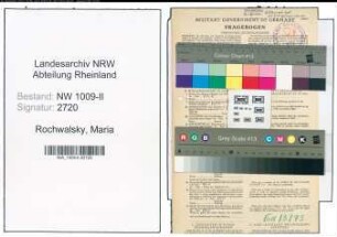 Entnazifizierung Maria Rochwalsky , geb. 19.01.1900 (Lehrerin)