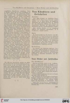 Neue Bücher und Zeitschriften