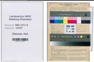 Entnazifizierung Karl Ziskoven , geb. 19.06.1899 (Angestellter)