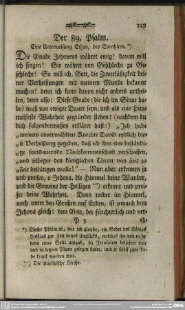 Der 89. Psalm. Eine Unterweisung Ethan, des Esrahiten