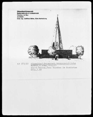 Aufriß der Rektoratskirche in Düsseldorf-Unterrath