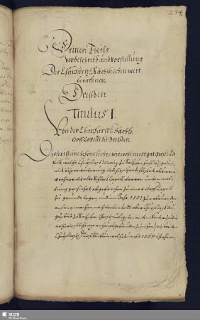 Titul I. Von der Churfürstl. Sächs. Hoff Capelle zu Dresden.