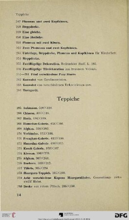 Teppiche (Nr. 265-280)
