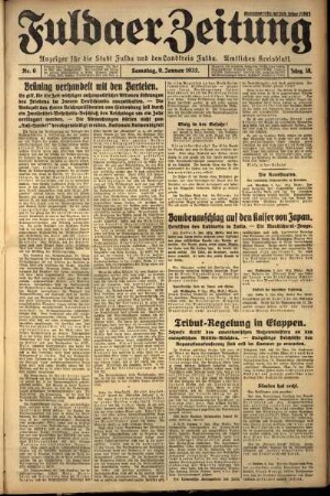 Erste Ausgabe vom Samstag, den 09. Januar 1932.