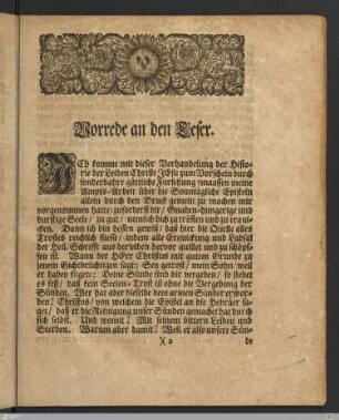Vorrede an den Leser.