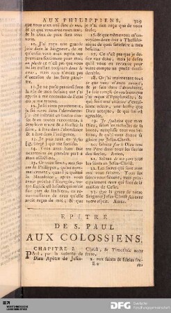 Epitre de S. Paul aux Colossiens.