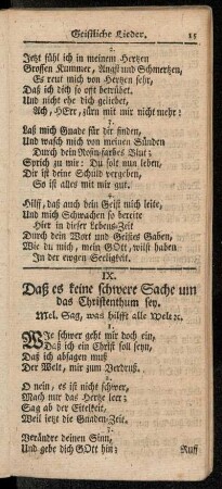 IX. Daß es keine schwere Sache um das Christenthum sey.