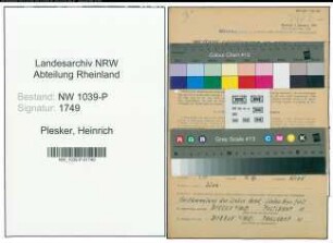 Entnazifizierung Heinrich Plesker , geb. 11.06.1906 (Angestellter)