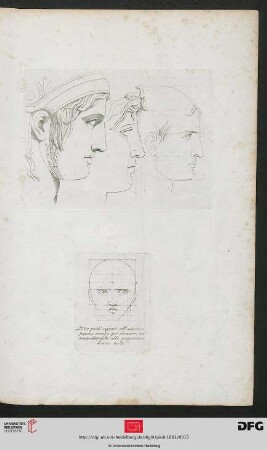 [Taf. 6-7][drei Köpfe (Proportionen; Kontur, Schraffur), Gesicht (Proportionen)